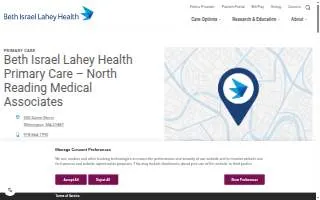 Beth Israel Lahey Health Primary Care - North Reading Medical Associates website