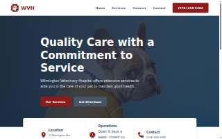 Wilmington Veterinary Hospital website