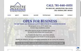 Premiere Roofing & Remodeling LLC of Arlington website