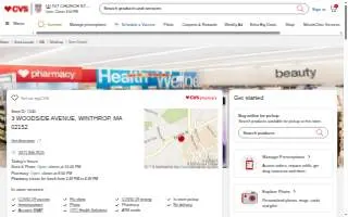CVS Pharmacy of Winthrop website