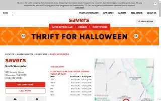 Savers of Worcester website