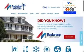 South Shore Heating & Cooling website