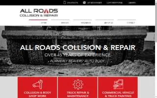 All Roads Collision & Repair website