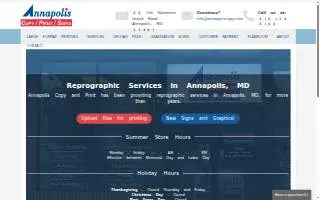 Annapolis Copy & Print, Inc. website