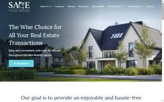 Sage Title Group of Annapolis website