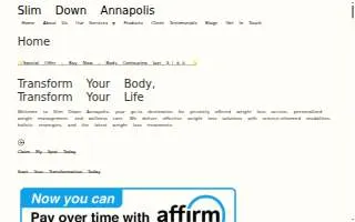 Slim Down Annapolis website