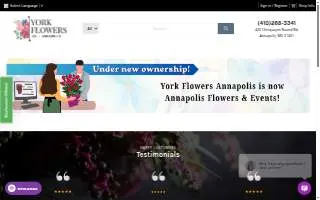 York Flowers Annapolis website