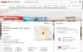 CVS Pharmacy of Arnold website