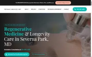 Optimal Longevity MD website