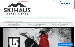 Ski Haus Sports center website