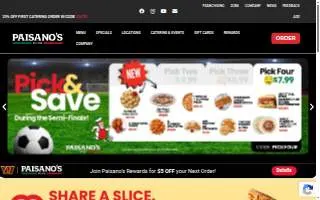 Paisano's Pizza of Ballenger Creek website