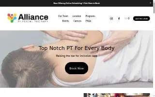 Alliance Physical Therapy of Baltimore website