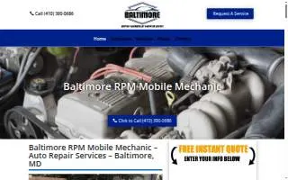 Baltimore RPM Mobile Mechanic website