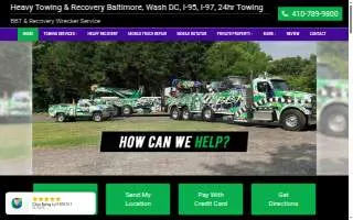 BBT & Recovery Wrecker Service of Baltimore website