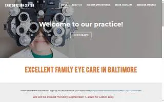 Canton Vision Center of Baltimore website