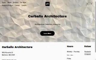Carballo Architecture website