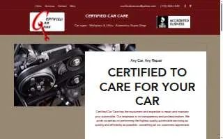Certified Car Care website