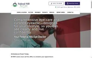 Federal Hill Eye Care website