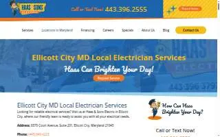 Haas & Sons Electric - Electricians of Baltimore website