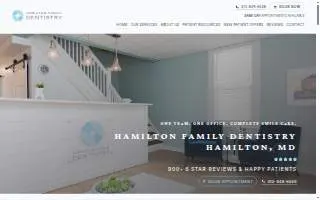 Hamilton Family Dentistry of Baltimore website