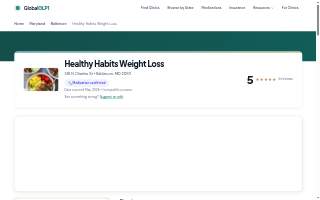 Healthy Habits Weight Loss