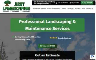 Just Landscaping, LLC of Baltimore website