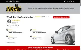 Monument Street Auto Center website