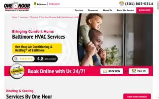 One Hour Air Conditioning & Heating® website