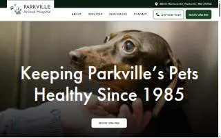 Parkville Animal Hospital website
