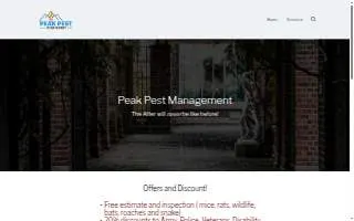 Peak Pest Management of Baltimore website