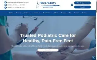 Plaza Podiatry of Baltimore website