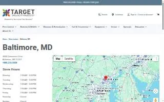 Target Specialty Products of Baltimore website