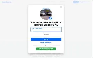 White-Huff Towing of Baltimore website