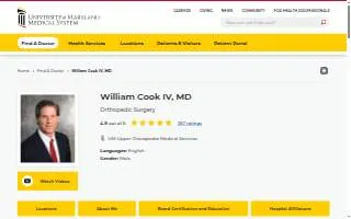 Cook IV William P MD website