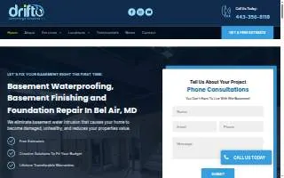 Drift Waterproofing & Renovations website