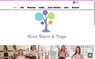Kore Barre & Yoga website