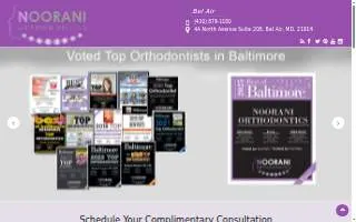 Noorani Orthodontics of Bel Air website