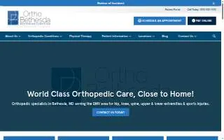 OrthoBethesda (Bethesda, MD) website