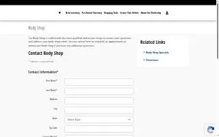 Ourisman Volkswagen and Volvo Bodyshop website