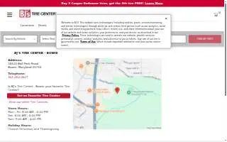 BJ's Tire Center of Bowie website