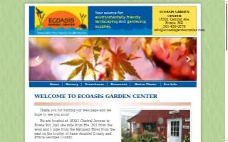 Ecoasis Garden Center website