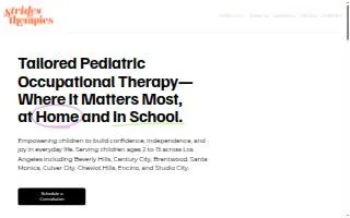 Strides Therapy & Educational Services of Bowie website
