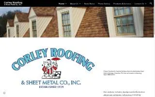 Corley Roofing & Sheet Metal Co., Inc. website