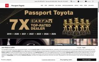 Passport Toyota Tire Shop website