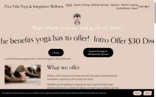 Pura Vida Yoga & Integrative Wellness of Carney website