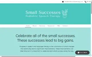 Small Successes Pediatric Speech Therapy website