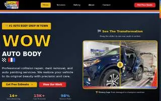 WOW AUTO BODY Collision Center website