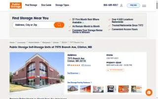 Public Storage of Clinton website