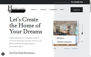 Highland Renovations website