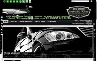 Pure Reflections- Auto Detailing & Window Tinting website